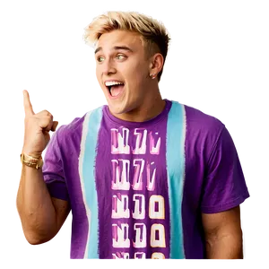 Excited Man Pointing Up PNG