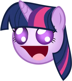 Excited Purple Unicorn Emoji PNG image