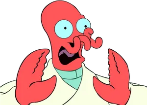 Excited Red Cartoon Character