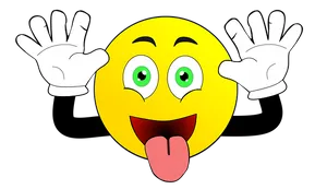 Excited Yellow Face Cartoon PNG image
