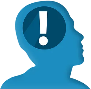 Exclamation Head Silhouette Icon