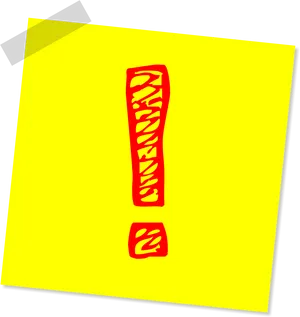 Exclamation Mark Sticky Note PNG image