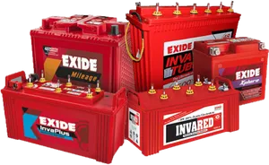 Exide Battery Collection PNG image