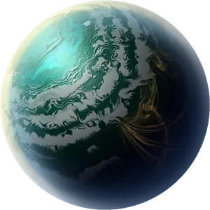 Exotic Alien Planet Artwork PNG image