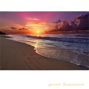 Exotic Beach Sunset Picture Png Hxg41 PNG image