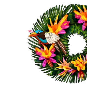 Exotic Bird Paradise Wreath PNG Kxh1 PNG