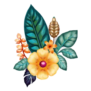 Exotic Boho Flowers Png Ldt80 PNG image