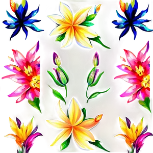 Exotic Floral Pattern PNG 26