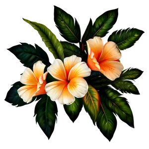 Exotic Orange Floral PNG 06122024