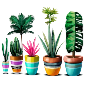 Exotic Potted Plants Collection Png 06122024 PNG image