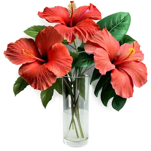 Exotic Red Hibiscus Flowers PNG 06122024
