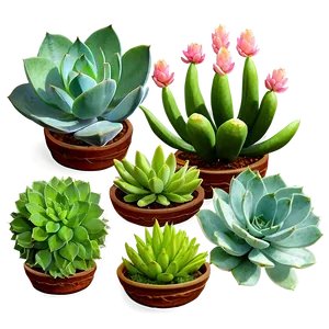 Exotic Succulents Assortment Png 06212024 PNG image