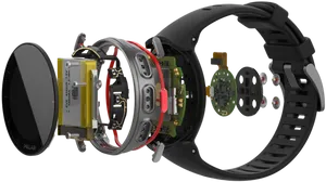 Exploded View Smartwatch Components PNG image