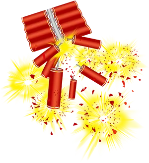 Exploding Firecrackers Illustration PNG image