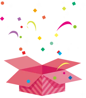 Exploding Gift Box Celebration PNG image