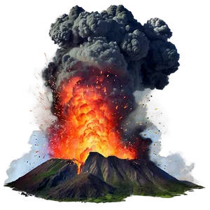 Exploding Volcano Png 06132024 PNG image