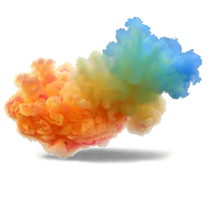 Explosive Orange Smoke Detail PNG 74