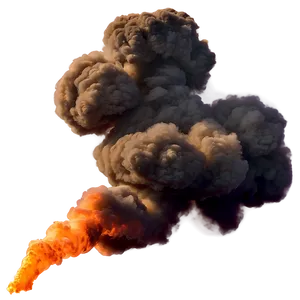Explosive Orange Smoke Detail PNG Xiw96 PNG