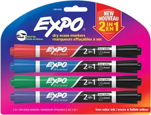 Expo2in1 Dry Erase Markers Packaging PNG