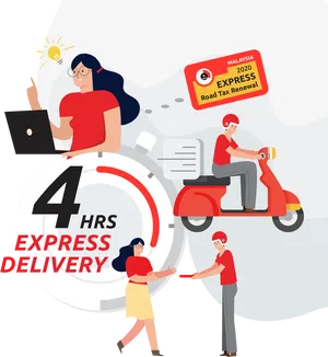 Express Delivery Service4 Hours Illustration PNG image