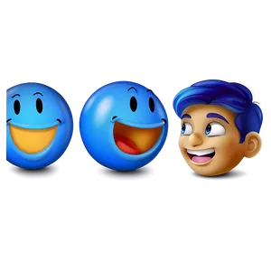 Expressive Blue Emojis Png Pack Fak PNG image