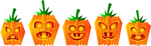 Expressive Jack O Lanterns Emotions PNG image