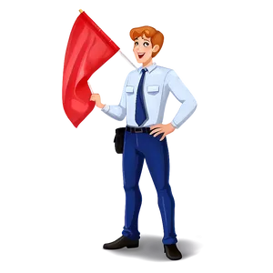 Expressive Red Flag Character Png Nmt52 PNG image