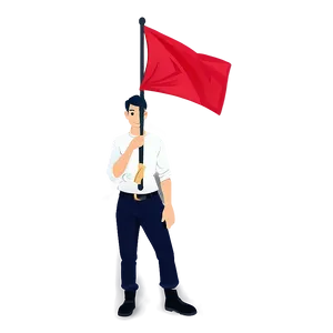 Expressive Red Flag Character PNG Sxh PNG