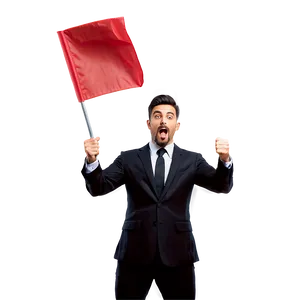 Expressive Red Flag Character PNG Xur PNG