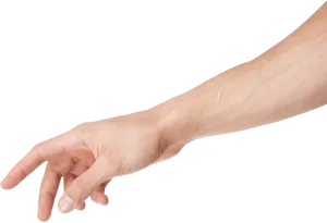 Extended Human Arm Transparent Background PNG image