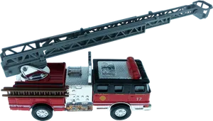 Extended Ladder Fire Truck Model PNG image