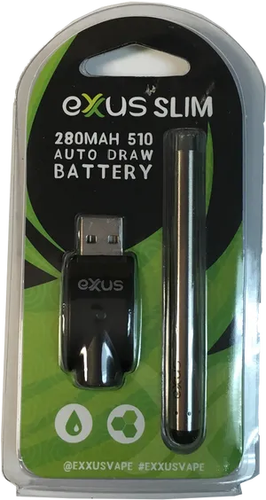 Exxus Slim280m Ah510 Auto Draw Battery PNG image