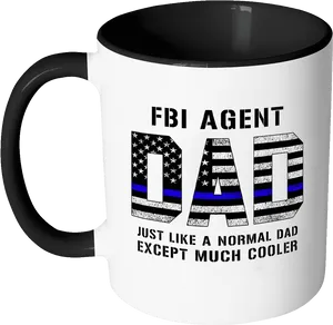 F B I Agent Dad Coffee Mug PNG image