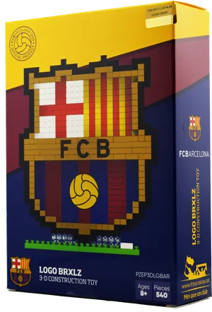 F C Barcelona3 D Construction Toy Box PNG image