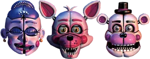 F N A F Animatronic Faces PNG image