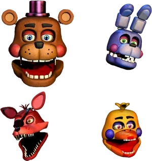 F N A F Animatronic Heads PNG image