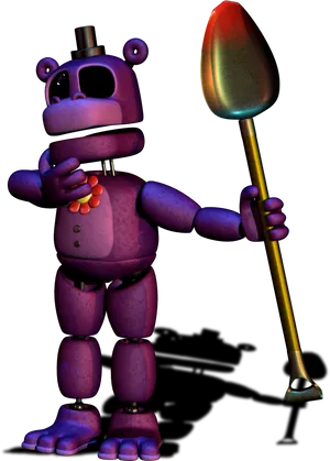 F N A F Purple Robot With Shovel PNG image