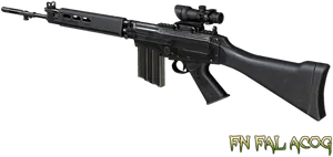 F N_ F A L_ Rifle_with_ A C O G_ Scope PNG