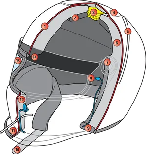 F1 Helmet Cutaway View PNG image