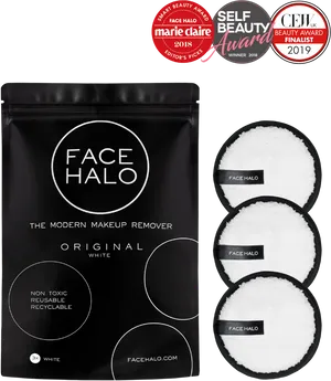 Face Halo Makeup Remover Packagingand Product PNG image