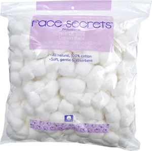 Face Secrets Professional Triple Size Cotton Balls Packaging PNG image