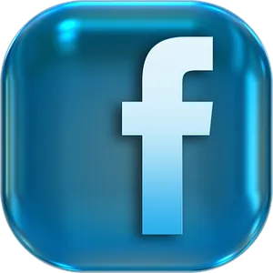 Facebook Icon Glossy Blue PNG image