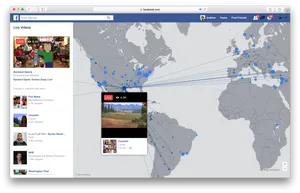 Facebook Live Global Broadcast Map PNG image