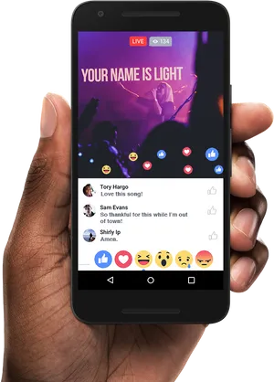 Facebook Live Streaming Concert Experience PNG image