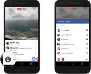 Facebook Live Streaming Interface PNG image