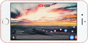 Facebook Live Sunset Stream PNG image