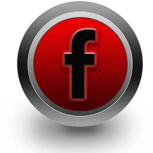 Facebook Logo Redand Silver PNG image