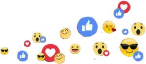 Facebook Reactions Emojis Scattered PNG