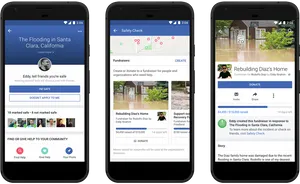 Facebook Safety Checkand Fundraising Features PNG image