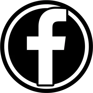 Facebook White Iconon Black Background PNG